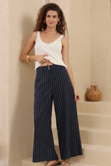 Emma pinstripe pants - Navy
