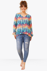 Amber Top Leaf Print