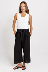 Bella Wide Leg Crop Pants - Black