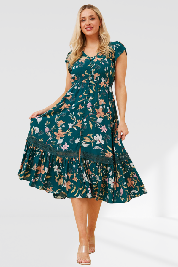 Maggie Dress - multi green