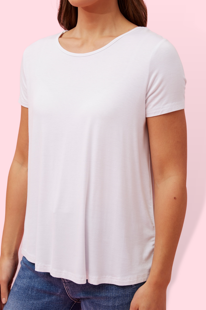 Round neck tee - white