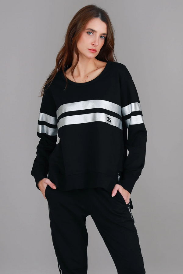 Two-Stripe Graphic Sweatshirt By 3rdStory