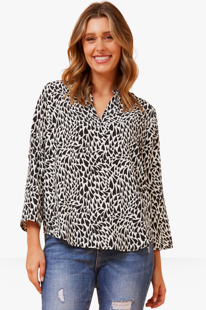Heart 3/4 roll up sleeve shirt