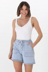 Light denim short