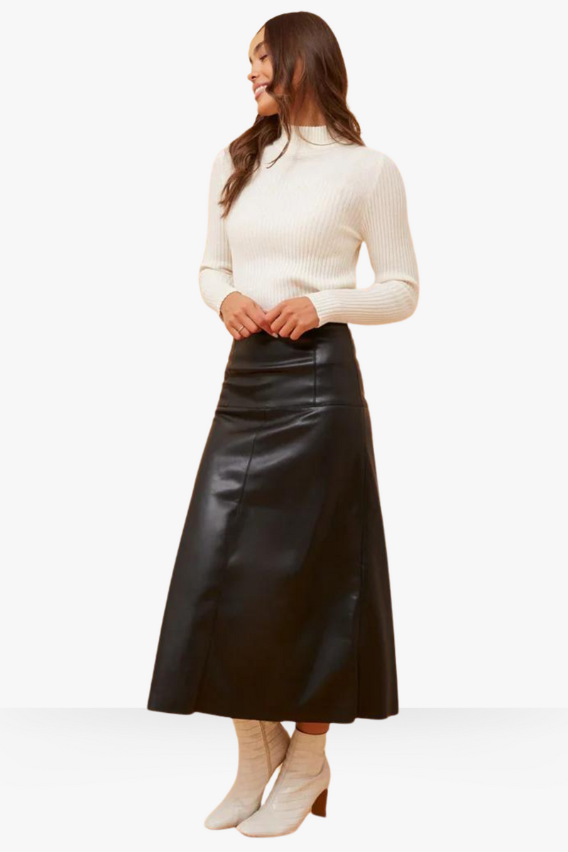 Fifi pleather skirt -  Black