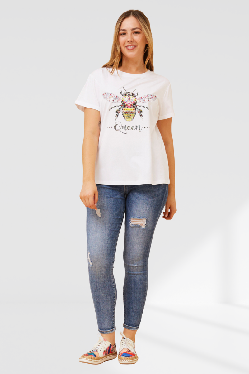 Queen bee tee - white