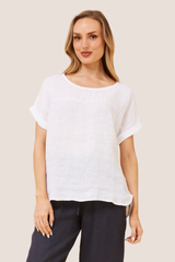Lina linen top - White