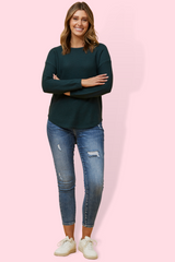 Aria Knit Jumper - Forest Green