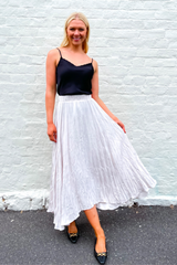 Molly silky satin skirt - cream