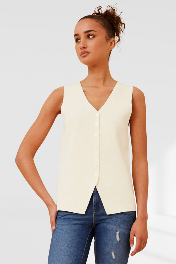 Kora vest knit - Ivory