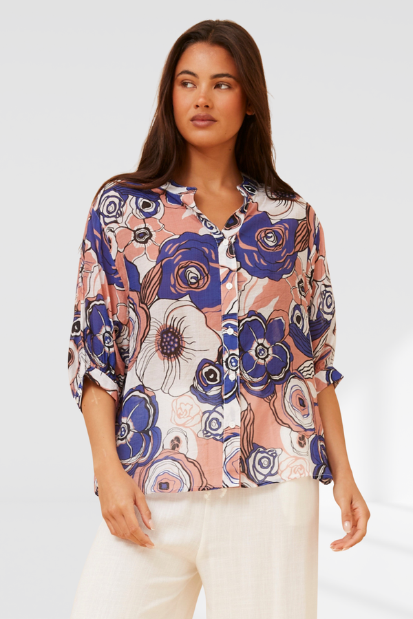 Rachael Shirt - Navy Florals