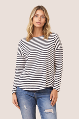 Sabrina top - navy / white