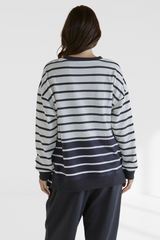 Easy Crew Sweat - Black/White Stripe