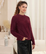 Ash Fluffy Knit - wine