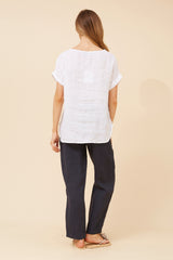 Lina linen top - White