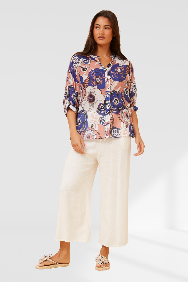 Rachael Shirt - Navy Florals