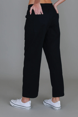 Marcia Straight Leg Utility Jogger – Black Cotton Twill By 3rdStory