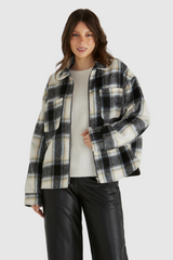 Zita Jacket - Charcoal Check | SASS