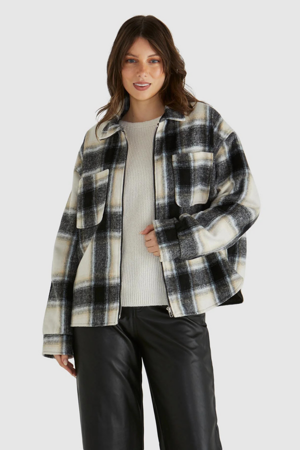Zita Jacket - Charcoal Check | SASS