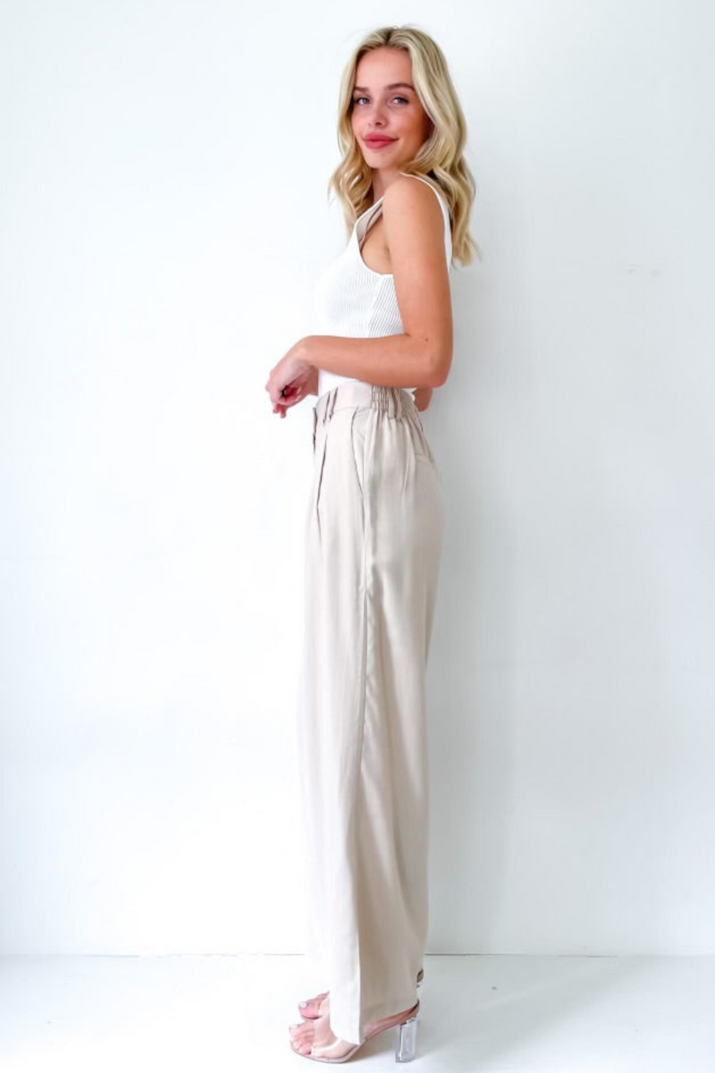 Leah wide leg pant - beige