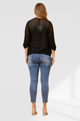 Marnie crochet cardigan-Black