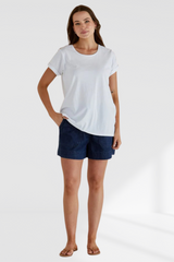 Caia Crew Tee - White | Betty Basics