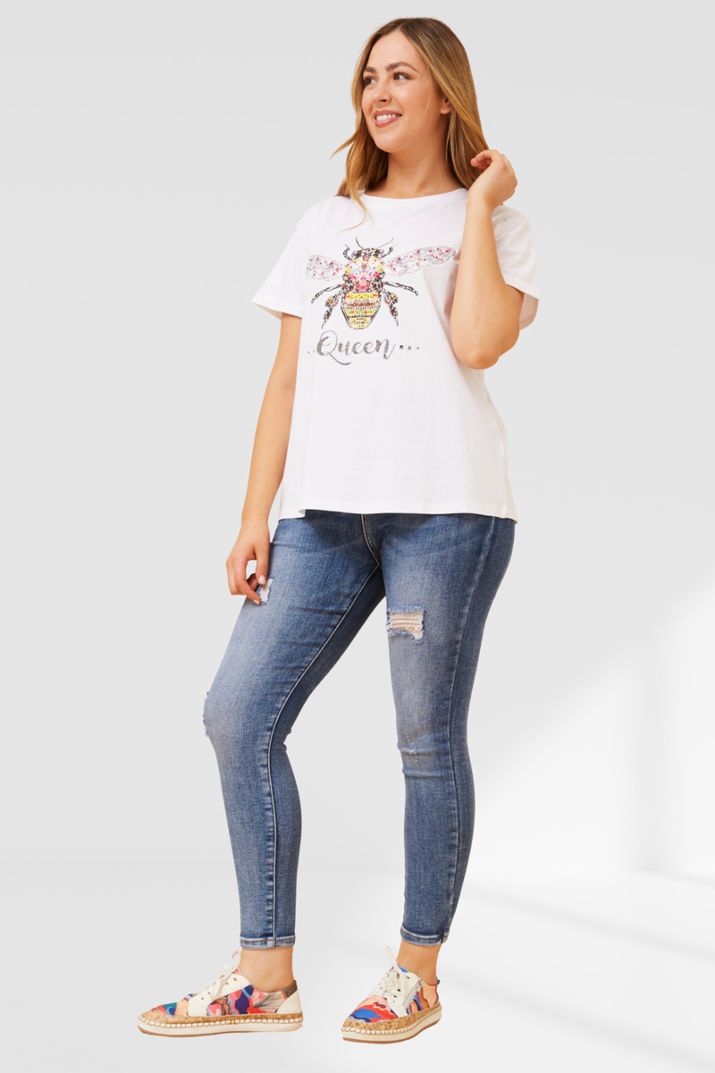 Queen bee tee - white