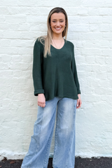 Domini Loop Knit Jumper -Emerald