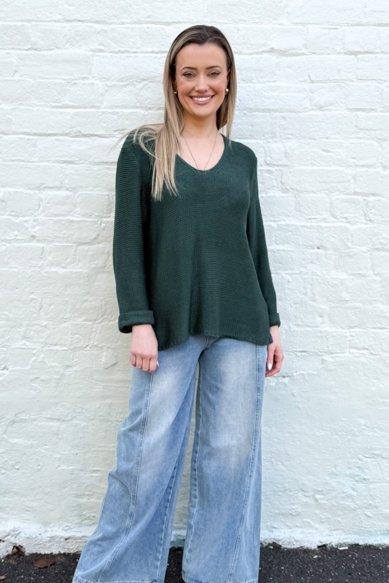 Domini Loop Knit Jumper -Emerald