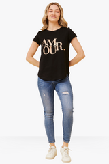 Sequin Graphic Tee black