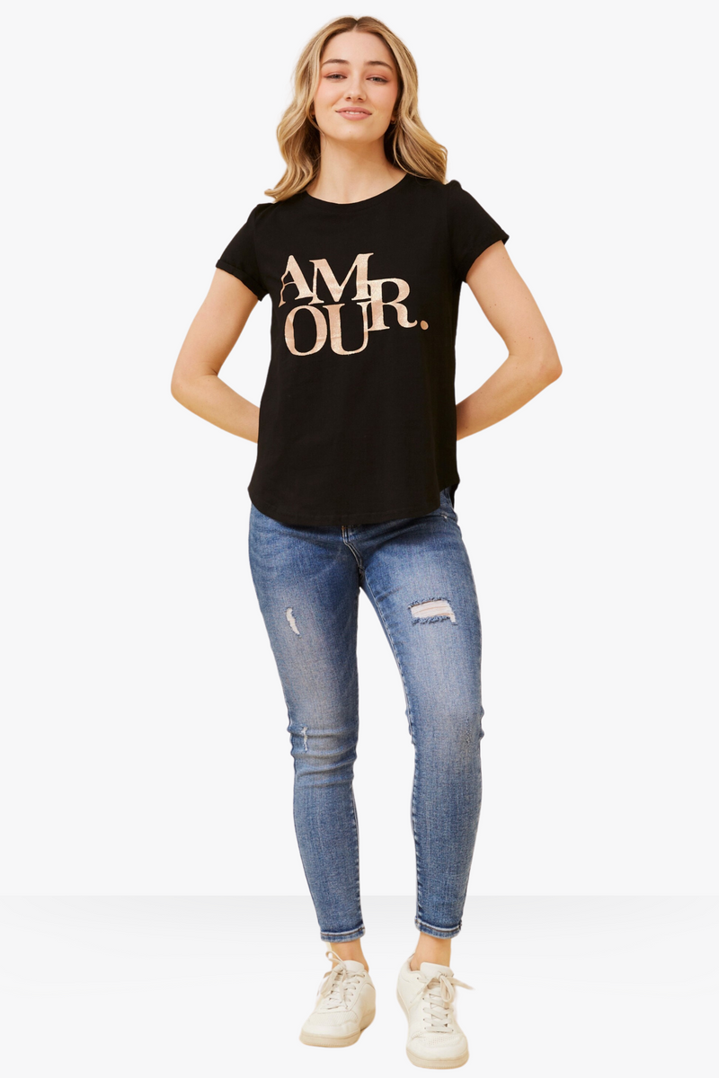 Sequin Graphic Tee black