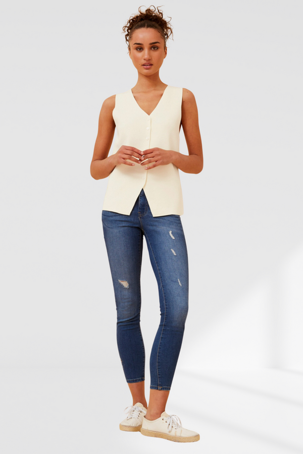 Kora vest knit - Ivory