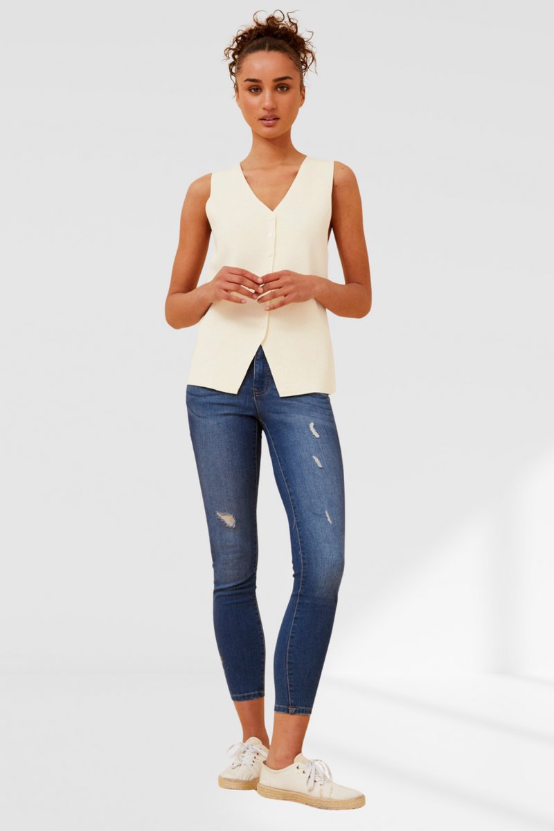 Kora vest knit - Ivory