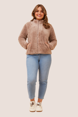 Jade teddy jacket - Clay