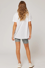 Marlo Tee - White/Smoke Leopard