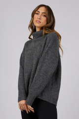 Emmy Roll Neck Sweater - grey | By Jorge