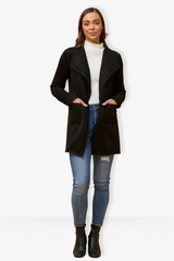 Molly faux sued coat - black