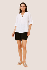 Zoya linen top - white