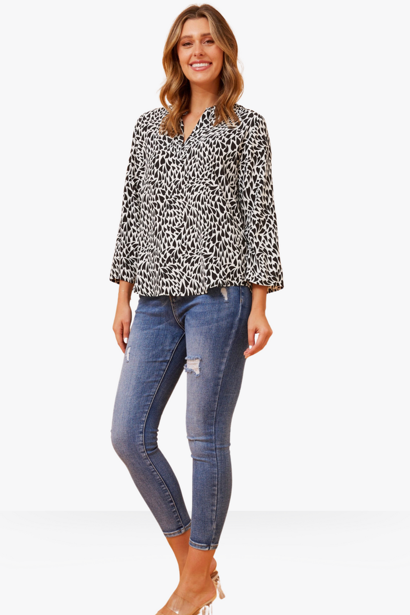 Heart 3/4 roll up sleeve shirt
