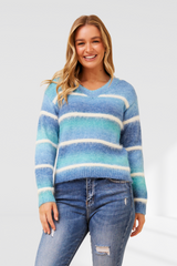 Gigi knit - Multi Blue