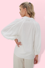 Sally  Collar Shirt - White