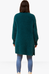 Casey eyelash knit cardi - Teal