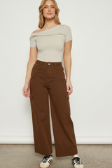 Two way wear jersey top with Asymmetric hem- pearl