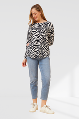 Sofia top - multi navy