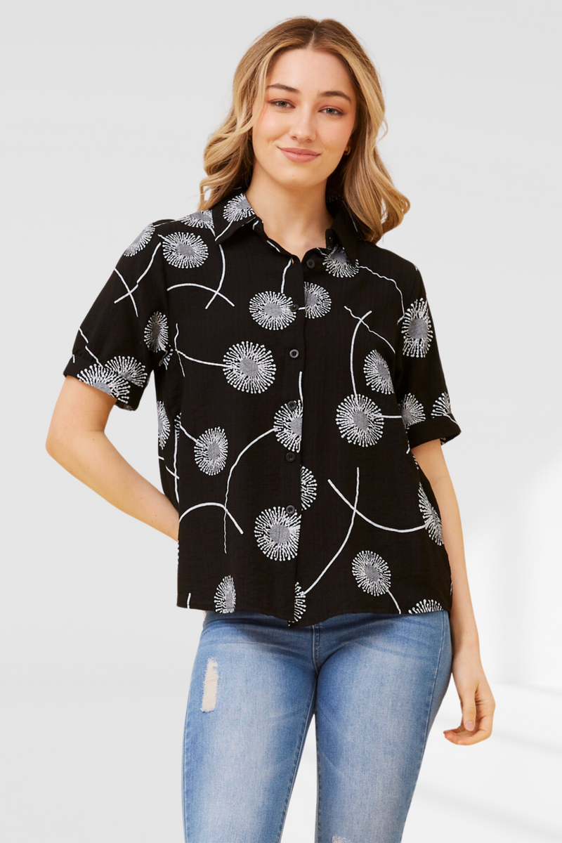 Dandelion Monochrome top - Black