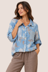 Luna linen shirt - Blue Jean