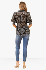 Abstract Wide Cuff Shirt