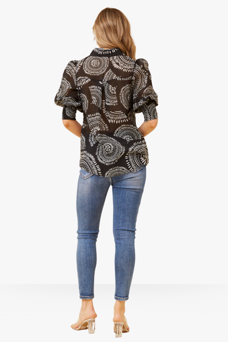 Abstract Wide Cuff Shirt