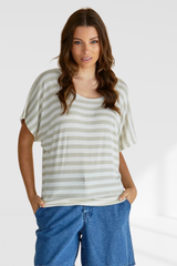 Betty Basics Maui Tee - Gold Stripes