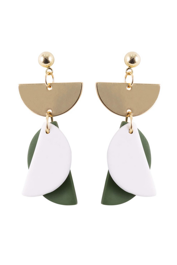 KiKi Green Half Moons Earrings